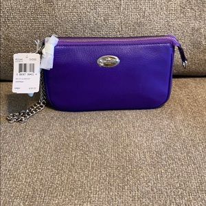 Coach Iris Purple Leather Large Wristlet